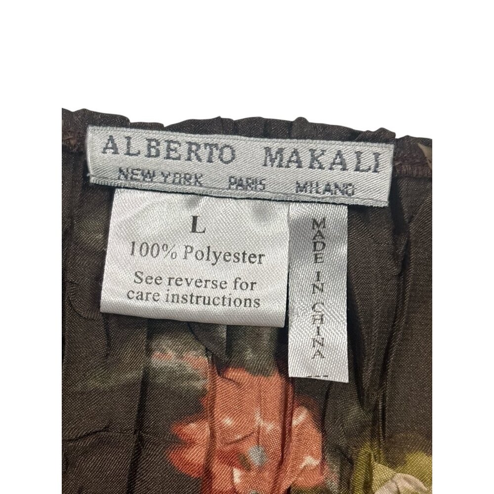 Alberto Makali Floral Applique Sheer Blouse L Boho Gothic Fall Top - Picture 7 of 9